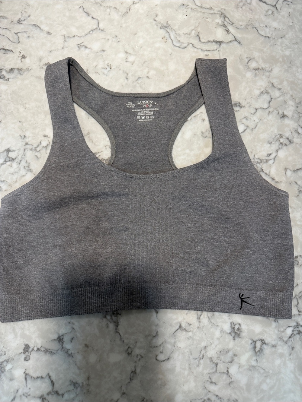 Danskin Gray Seamless Racerback Support Bra/Size XL